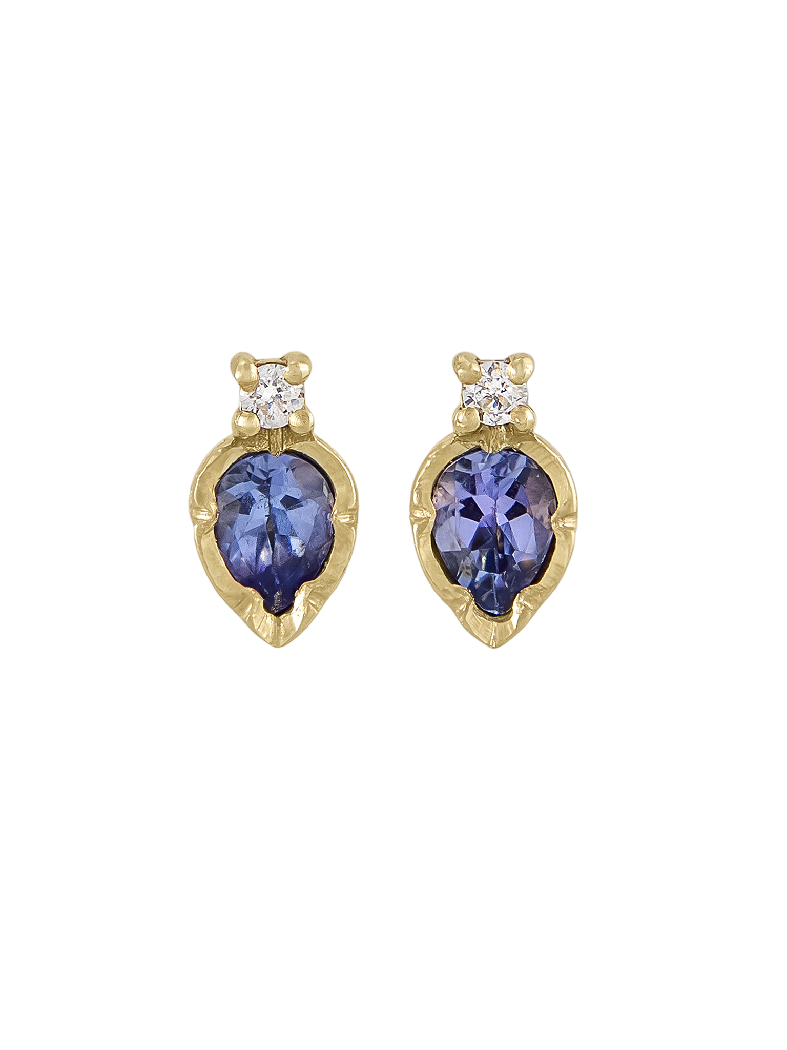 Flower set tanzanite & diamond earrings